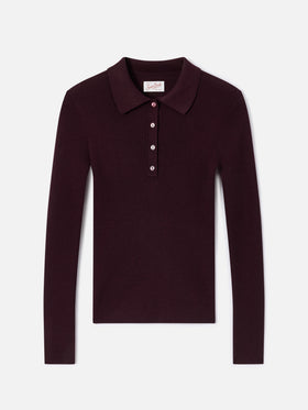 Polo in lana merino Odell melanzana