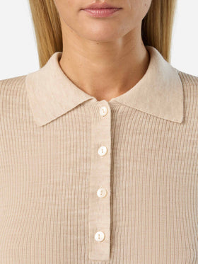 Punto con cuello polo Grain Odell en lana merino 