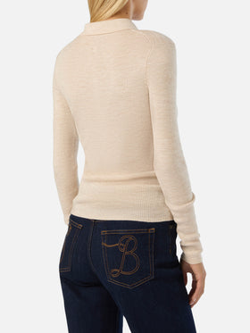 Punto con cuello polo Grain Odell en lana merino 