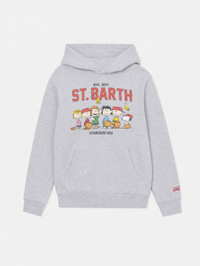 Light grey melange Oliver hoodie with Peanuts print | Special edition