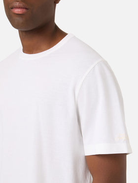 T-shirt Orson bianca in crepe di cotone con ricamo logo