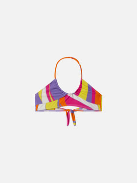 Page Jr crop top with shape wave print