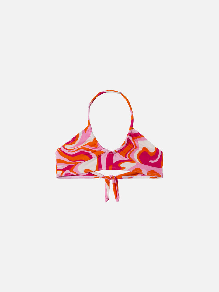 Top crop Page Jr con stampa liquid shape