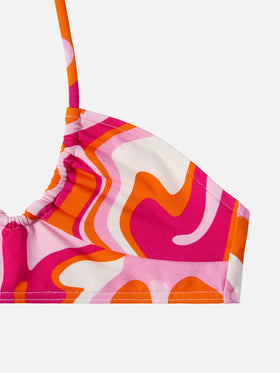Page Jr crop top with liquid shape print