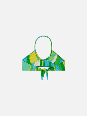 Page Jr crop top with shape wave print