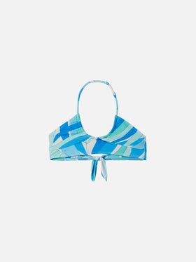 Page Jr crop top with colors palm print