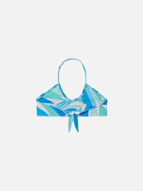 Page Jr crop top with colors palm print