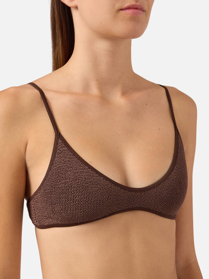 Bikini bralette marrón crinkle Paloma Marielle 