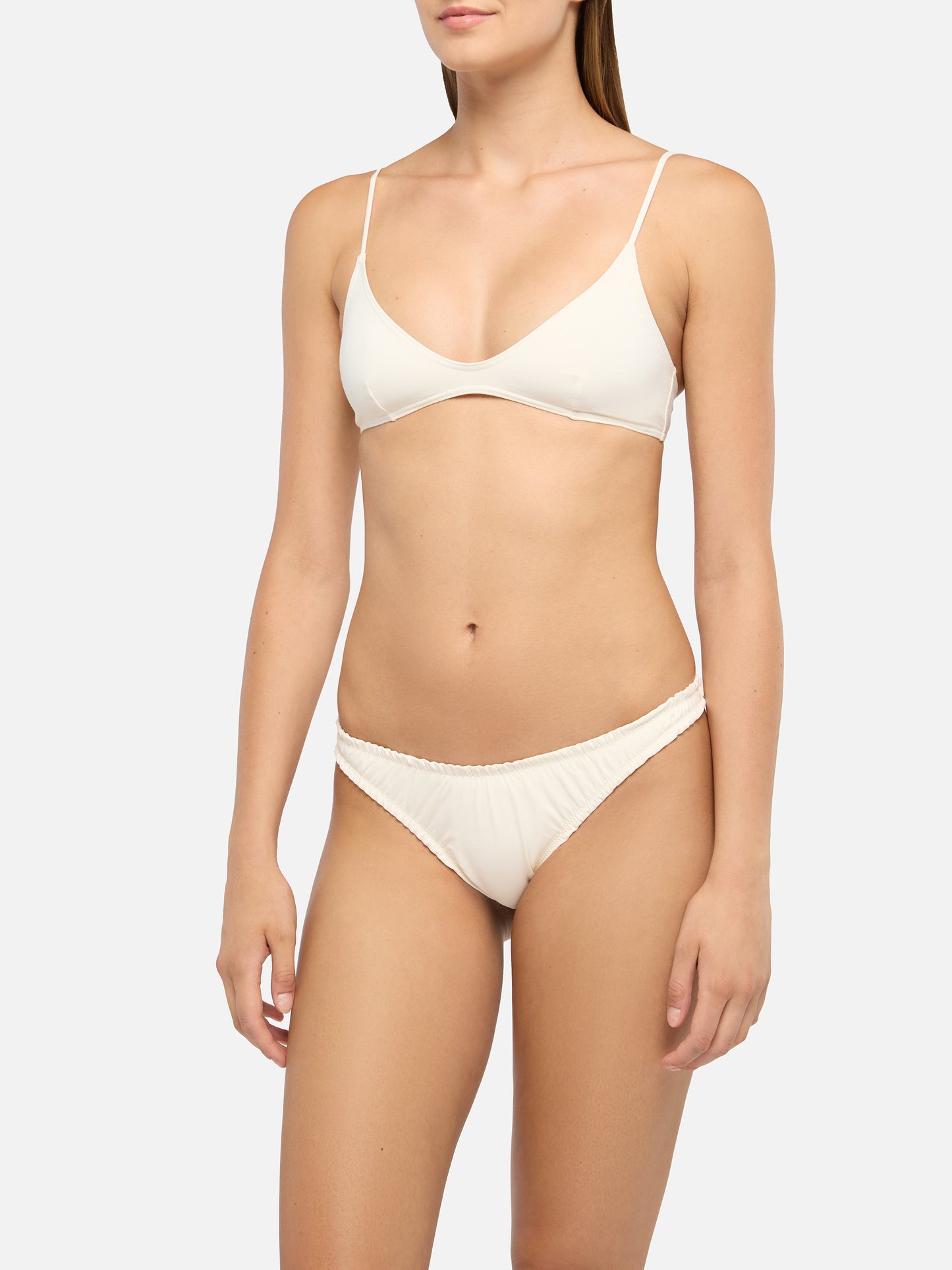 Paloma Nalu tief ausgeschnittener Bralette-Bikini in Creme