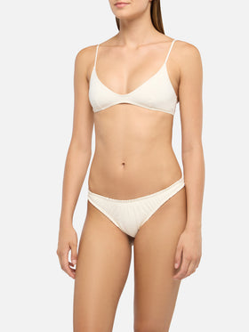 Paloma Nalu tief ausgeschnittener Bralette-Bikini in Creme