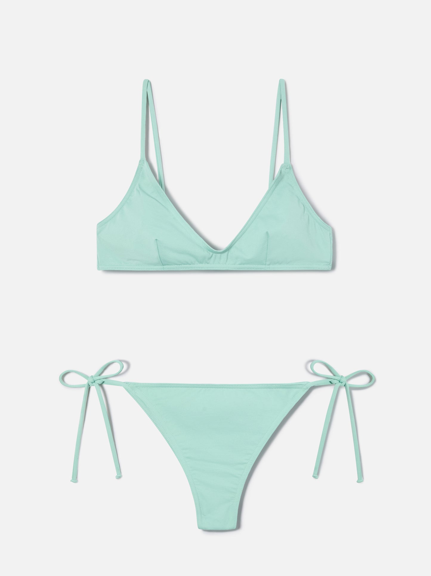 Bikini brassière Paloma Marielle vert sauge avec liens à nouer 