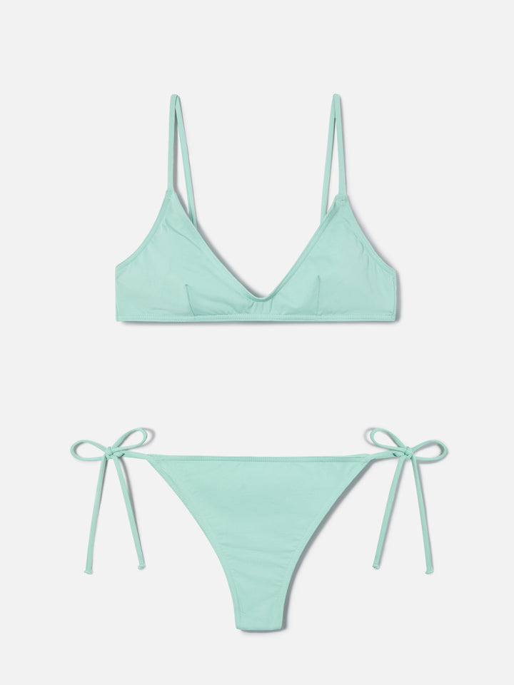 Paloma Marielle sage green bralette bikini with ties