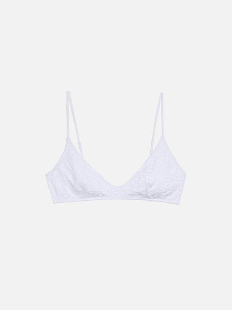 Paloma white Sangallo lace scoop bralette - MC2 Saint Barth