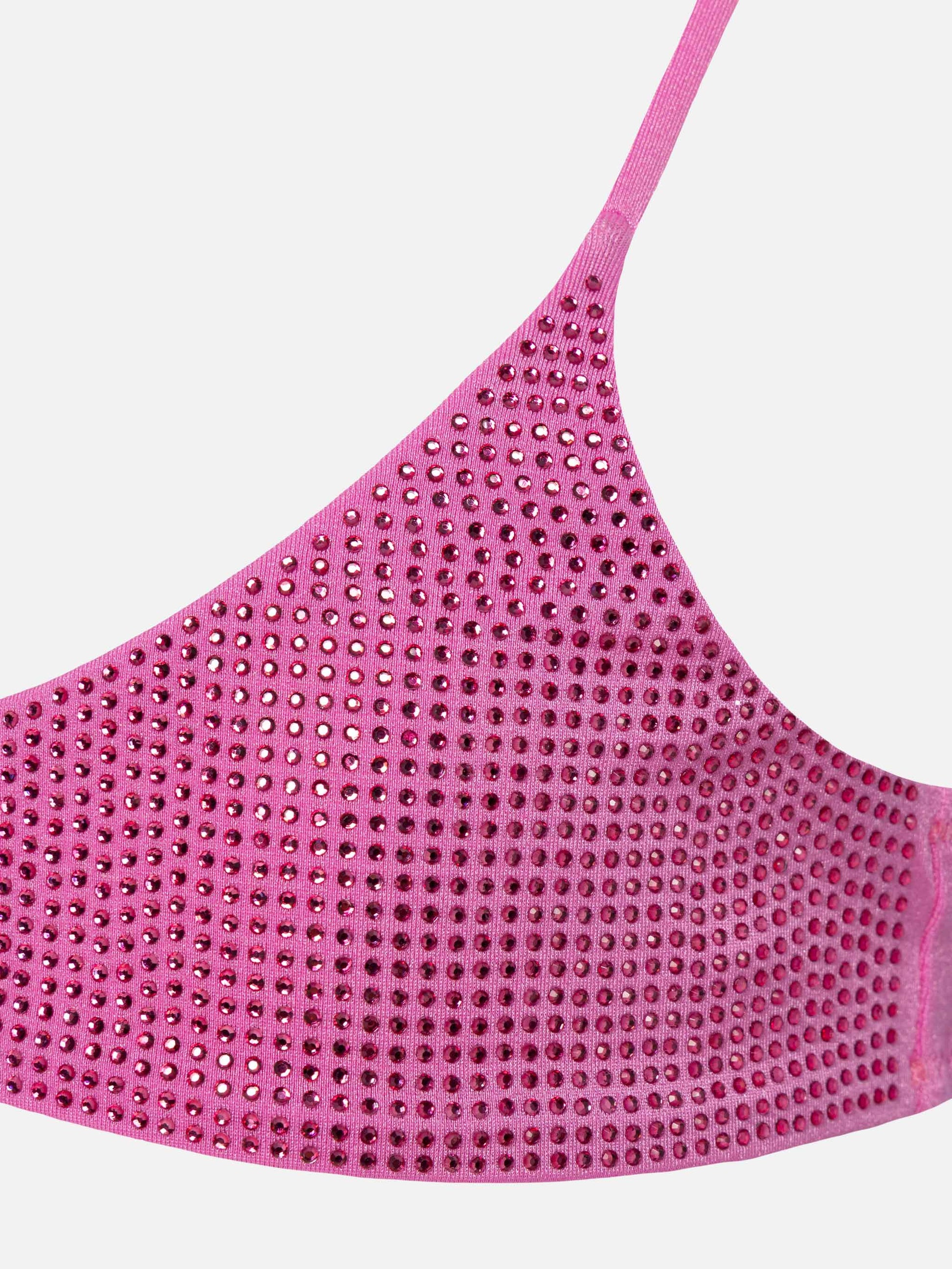 Paloma Jr pink bralette bikini with rhinestones - MC2 Saint Barth