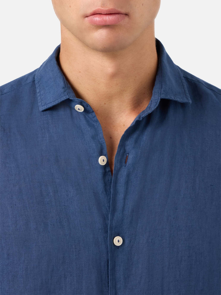 Pamplona navy blue linen shirt