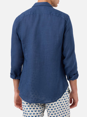 Pamplona navy blue linen shirt