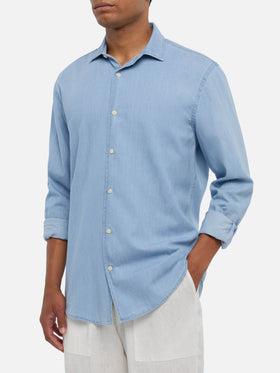 Camisa de chambray en denim azul claro Pamplona 