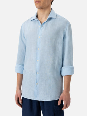 Light blue linen shirt Pamplona - MC2 Saint Barth