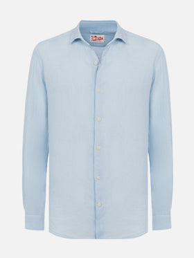 Light blue linen shirt Pamplona - MC2 Saint Barth