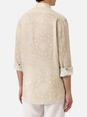 Linen shirt Pamplona with bandanna print - MC2 Saint Barth