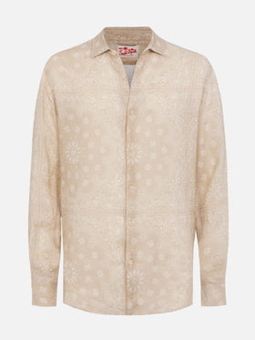 Linen shirt Pamplona with bandanna print - MC2 Saint Barth