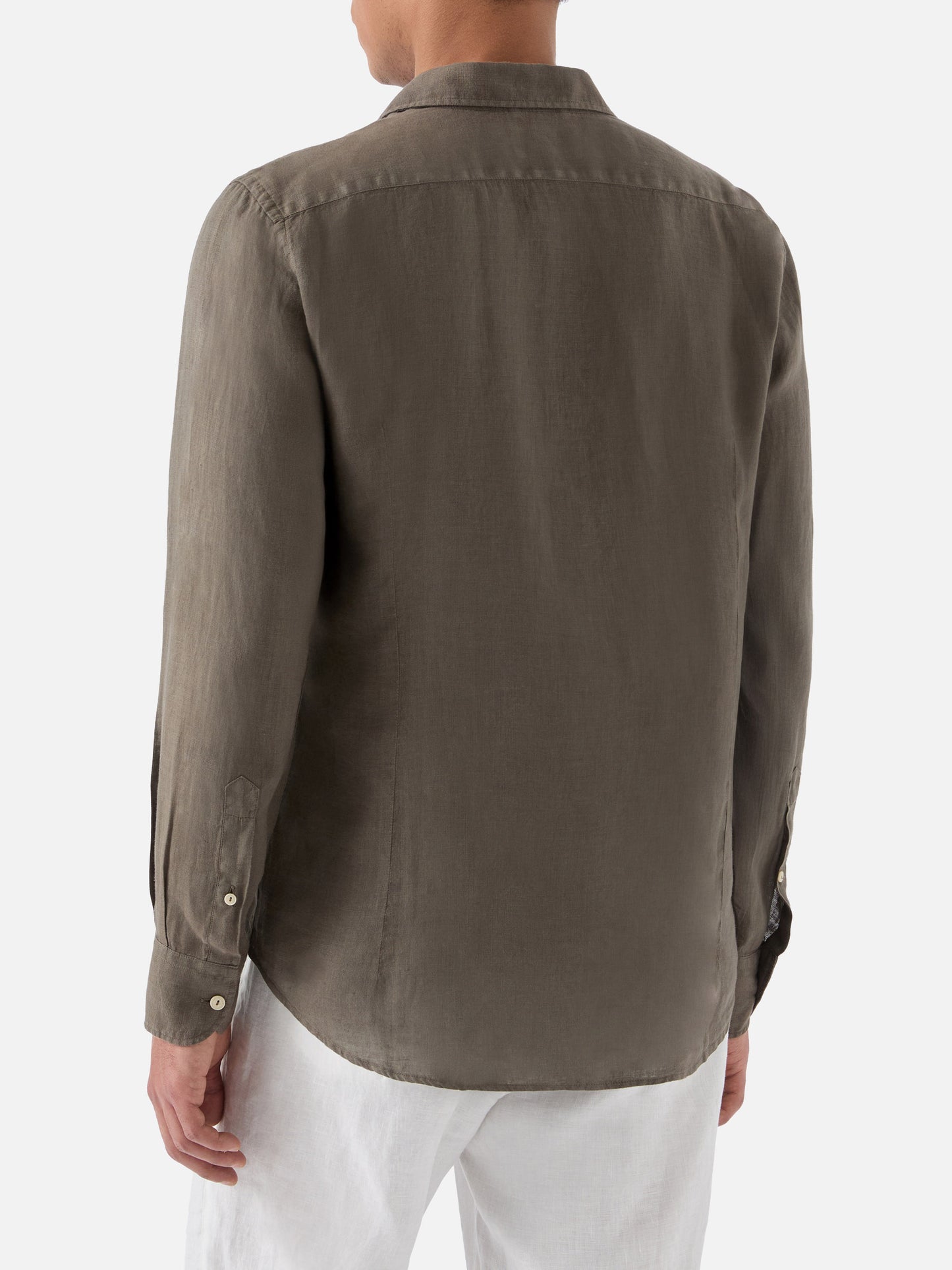 Chemise Pamplona vert militaire en pur lin 