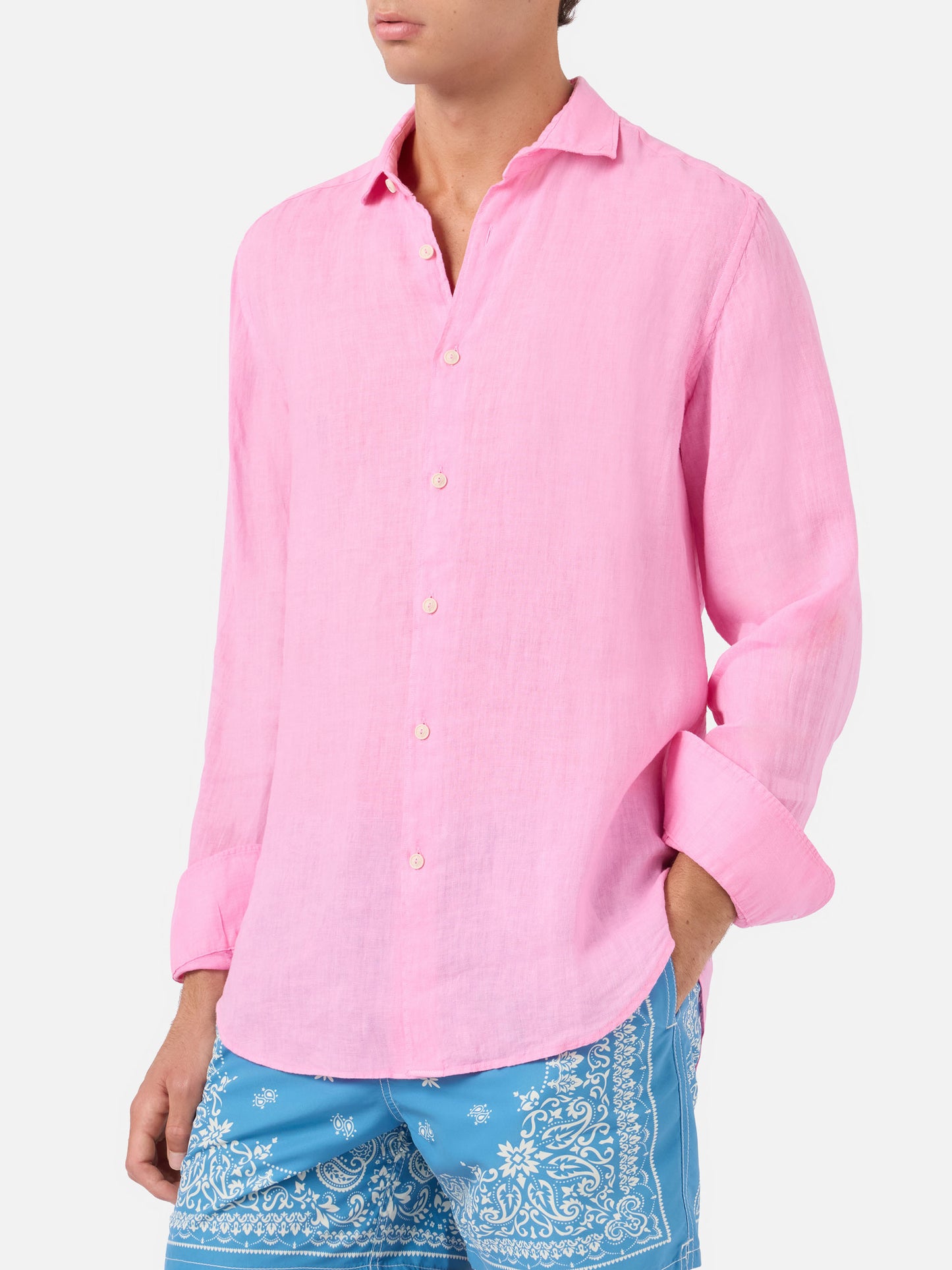 Pamplona pink linen shirt