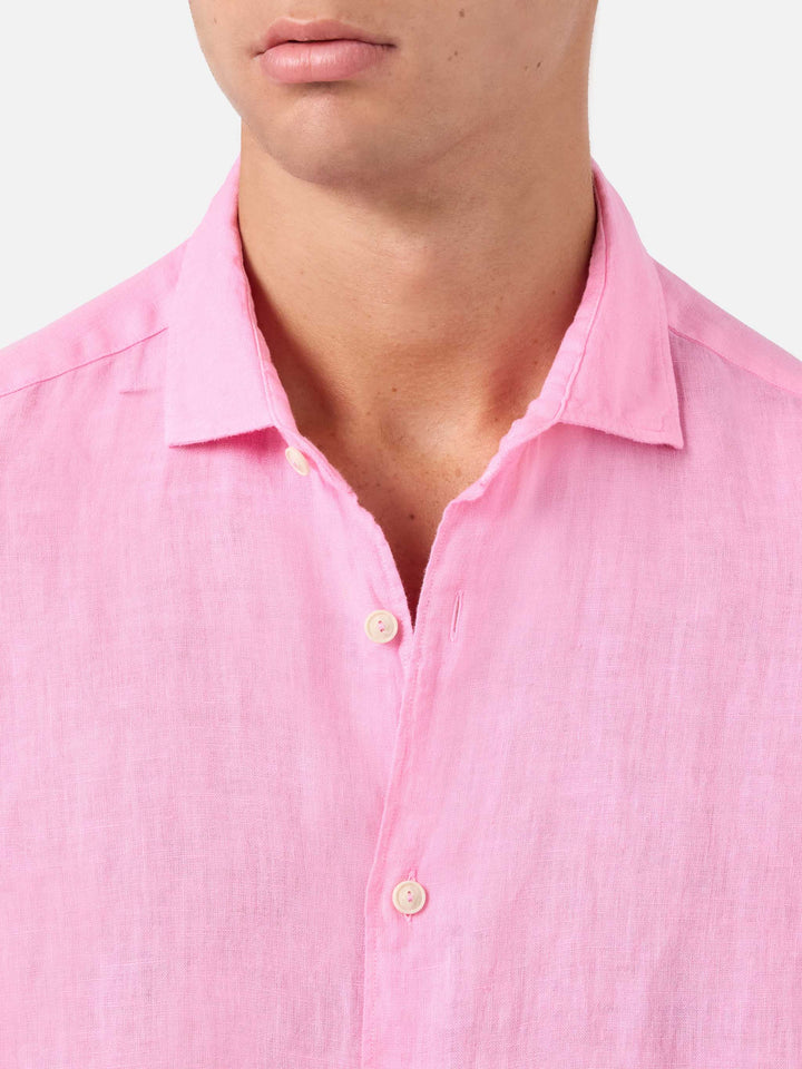 Camisa de lino rosa Pamplona 