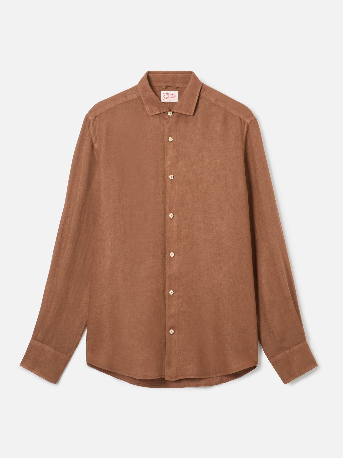 Chemise Pamplona en lin marron 