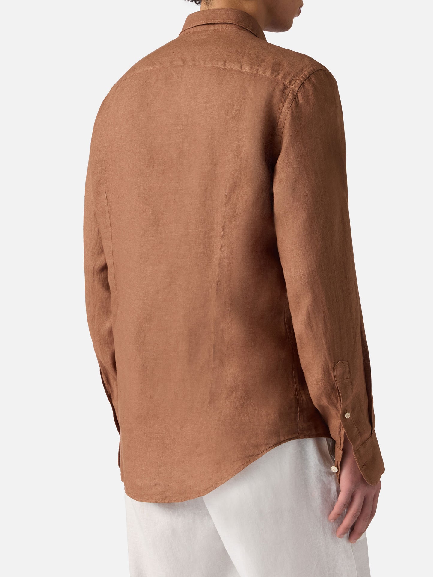Chemise Pamplona en lin marron 