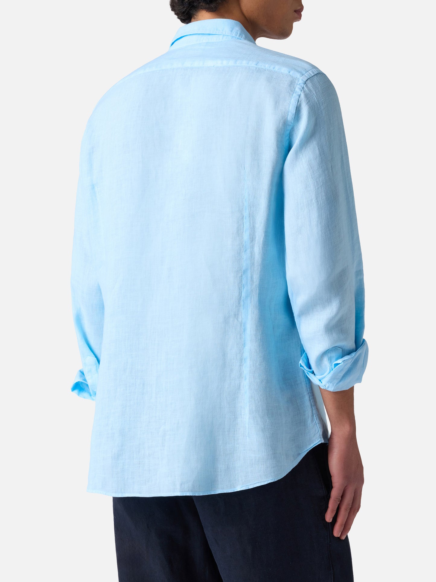 Camicia Pamplona in lino azzurro chiaro
