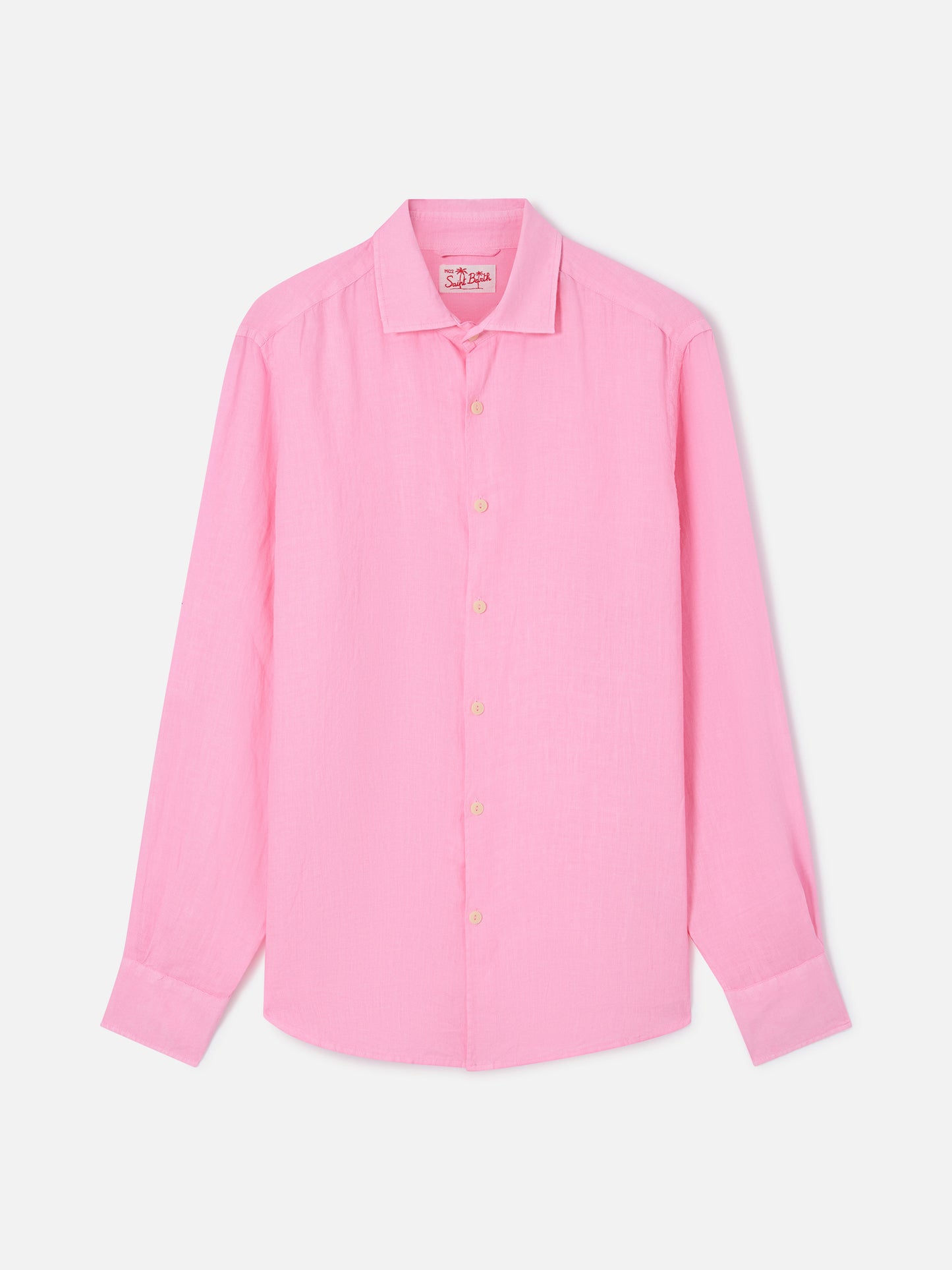 Camisa de lino fluo rosa Pamplona 