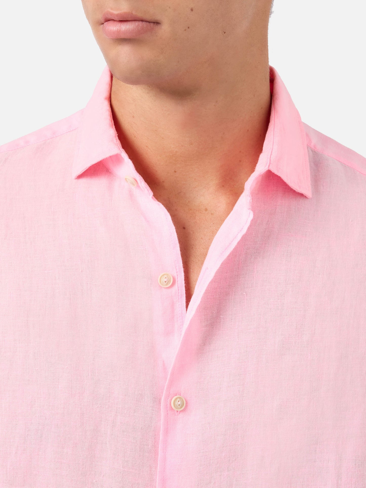 Pamplona watercolor pink linen shirt