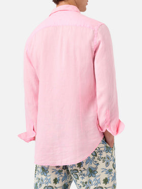 Pamplona watercolor pink linen shirt
