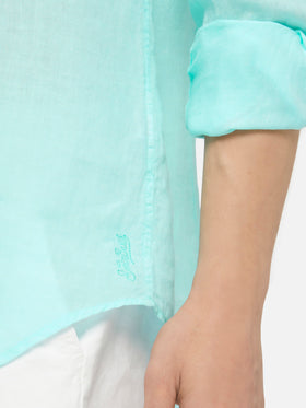 Water green linen shirt Pamplona - MC2 Saint Barth