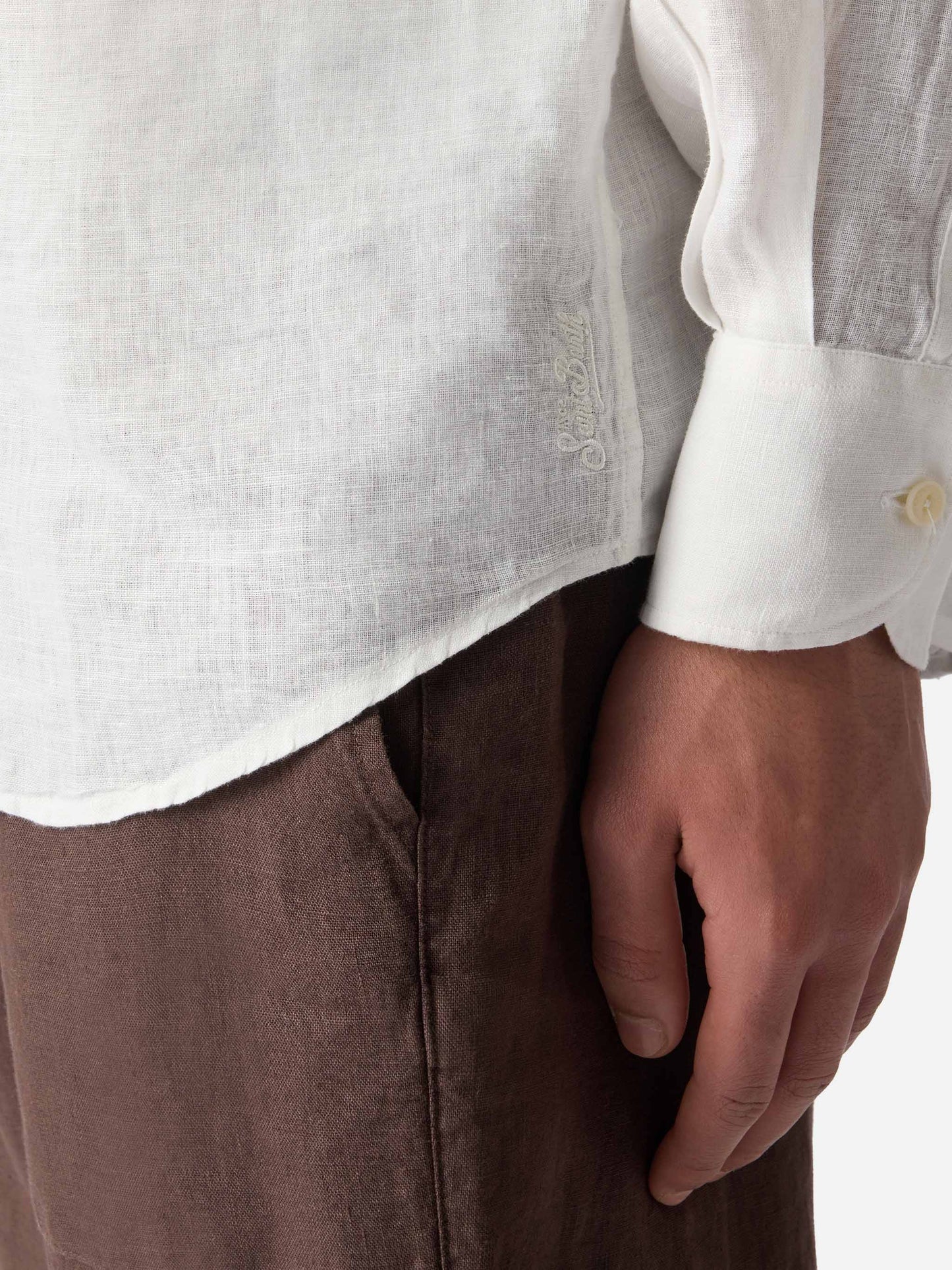 Camisa blanca de lino Pamplona 