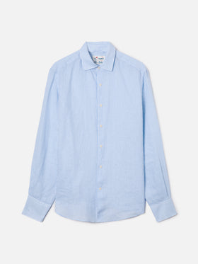 Camicia Pamplona in lino a righe azzurre