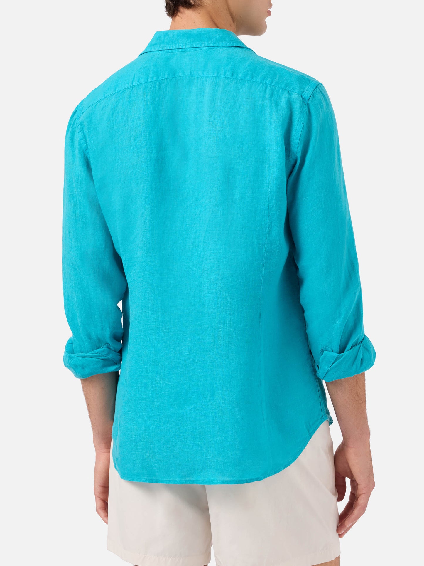 Pamplona linen shirt in teal green
