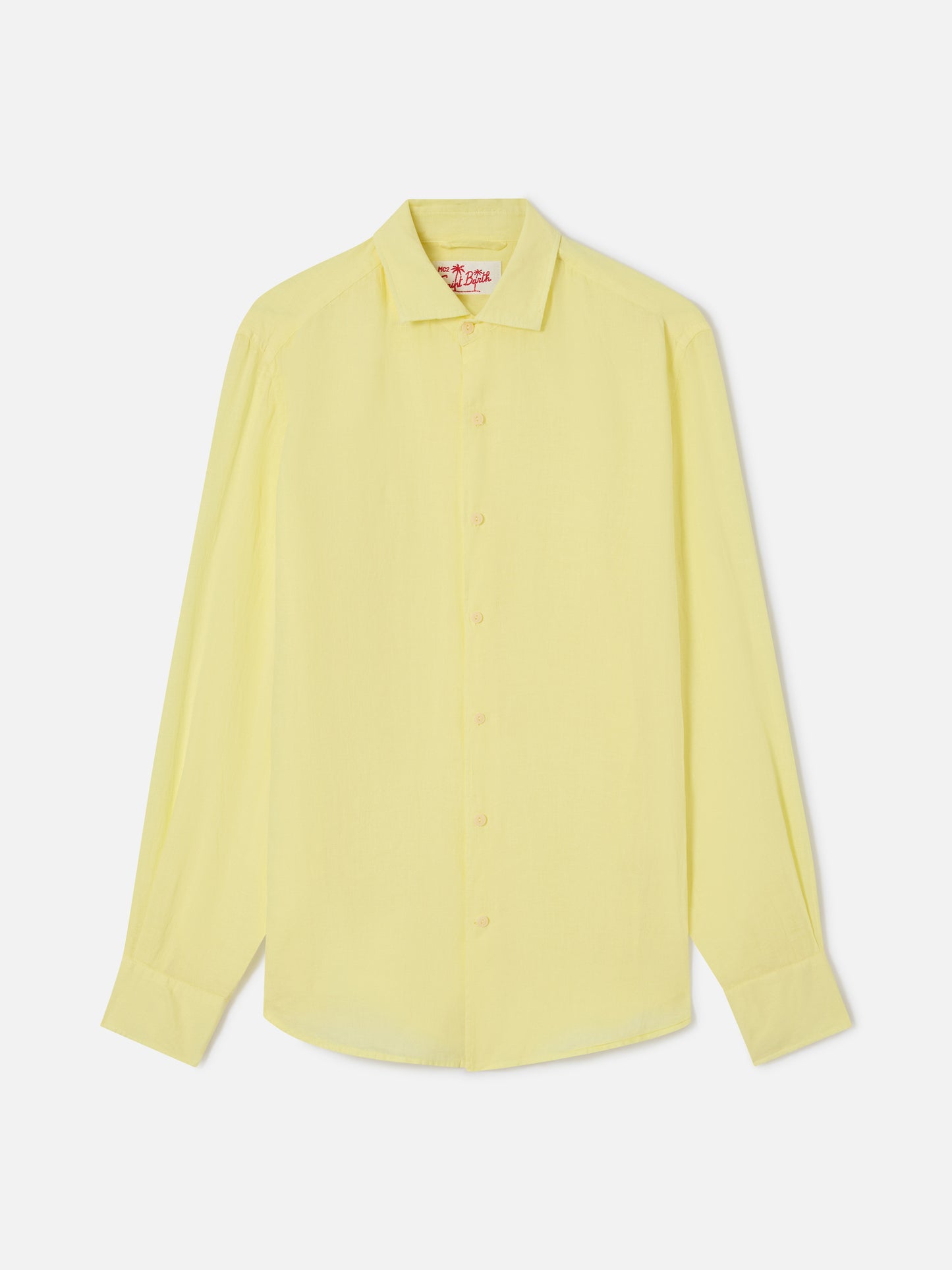 Chemise en lin Pamplona en jaune pâle 