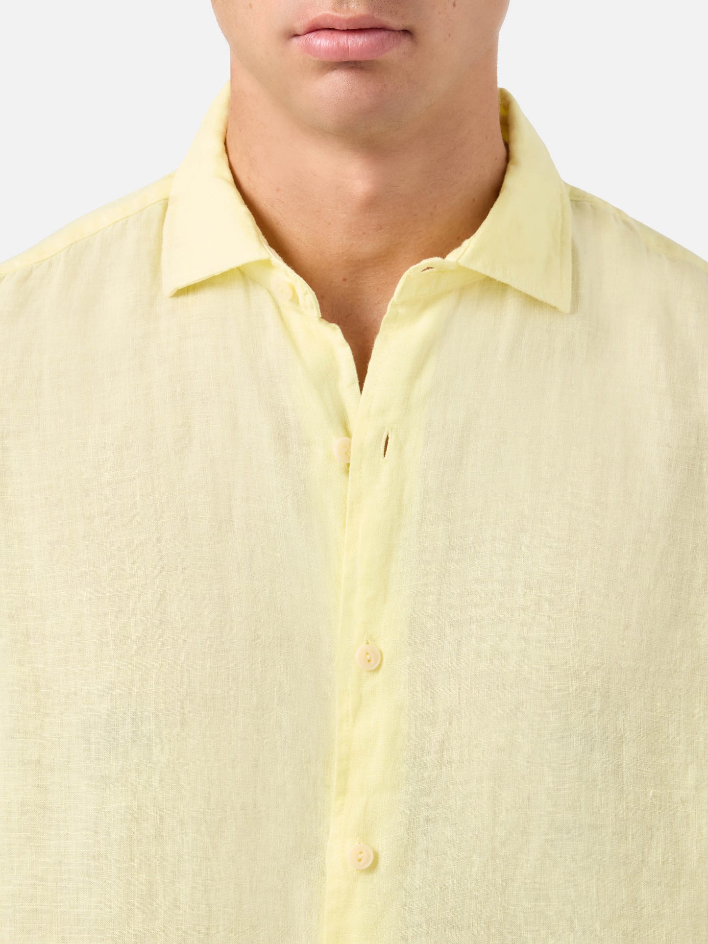 Pamplona linen shirt in pale yellow
