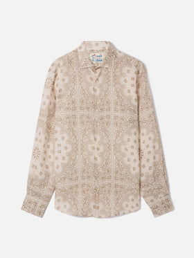 Camisa de lino Pamplona con estampado bandana all-over 