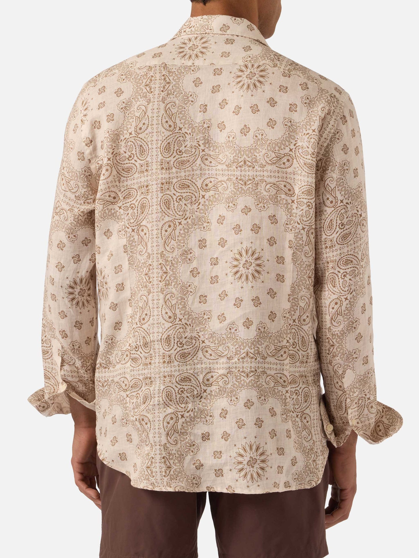 Camisa de lino Pamplona con estampado bandana all-over 