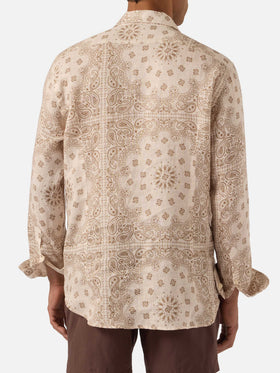 Camisa de lino Pamplona con estampado bandana all-over 