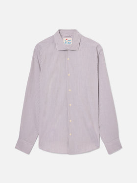 Camicia Pamplona in seersucker a righe marroni