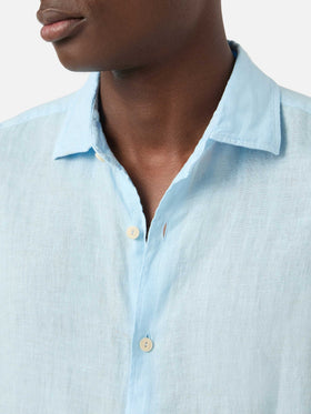 Chemise Pamplona bleu clair en pur lin 