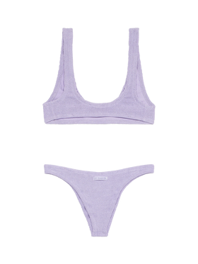 Woman lilac lurex tiny crinkle bralette bikini Pamy Naomi - MC2 Saint Barth