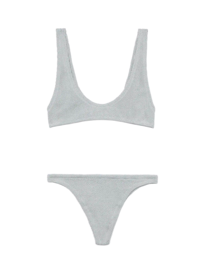 Lurex silver tiny crinkle bralette Pamy Naomi - MC2 Saint Barth