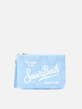 Parisienne Sponge pouch con motivo conchiglie in rilievo e trcolla removibile 