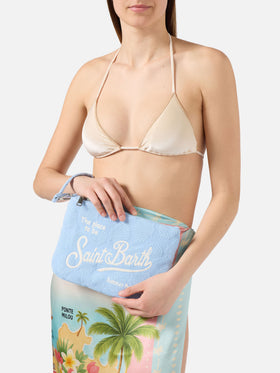 Parisienne Sponge pouch con motivo conchiglie in rilievo e trcolla removibile 