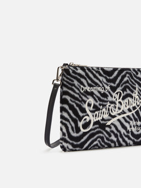 Parisienne Umhängetasche aus Zebra-Wollmischung